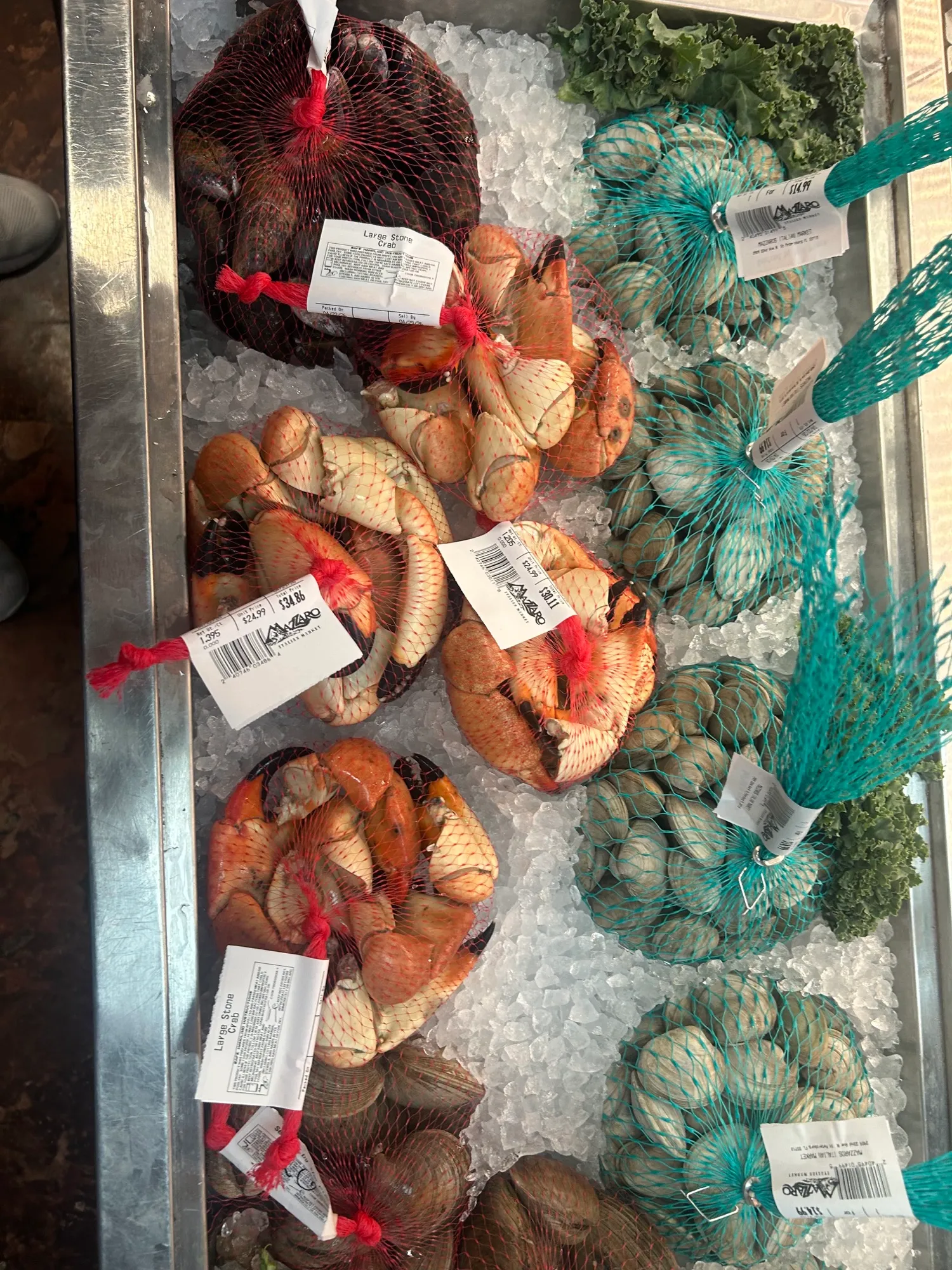 Fresh fish display at Happy Clams & Hams