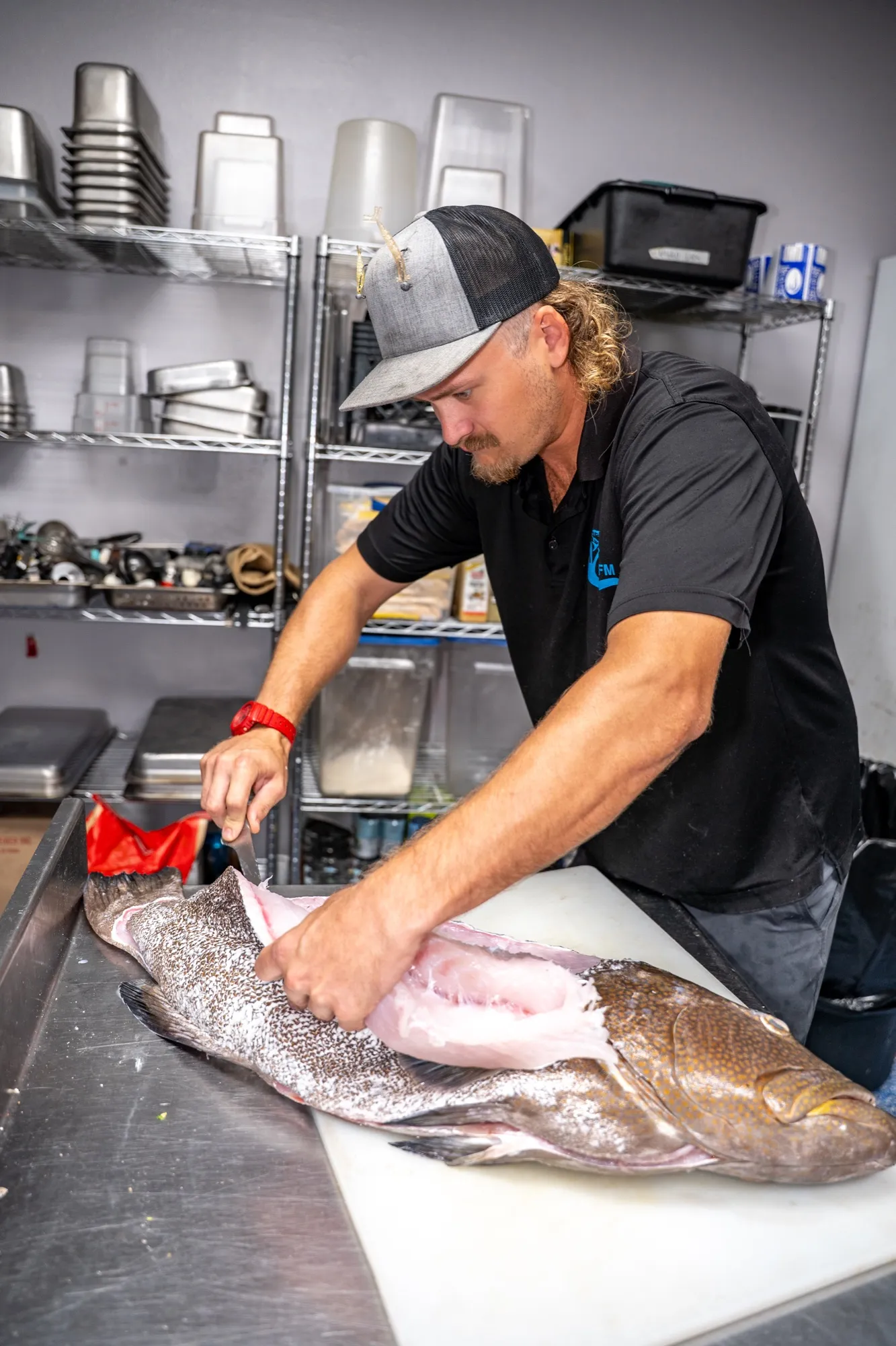 Fresh catch at the seafood counter