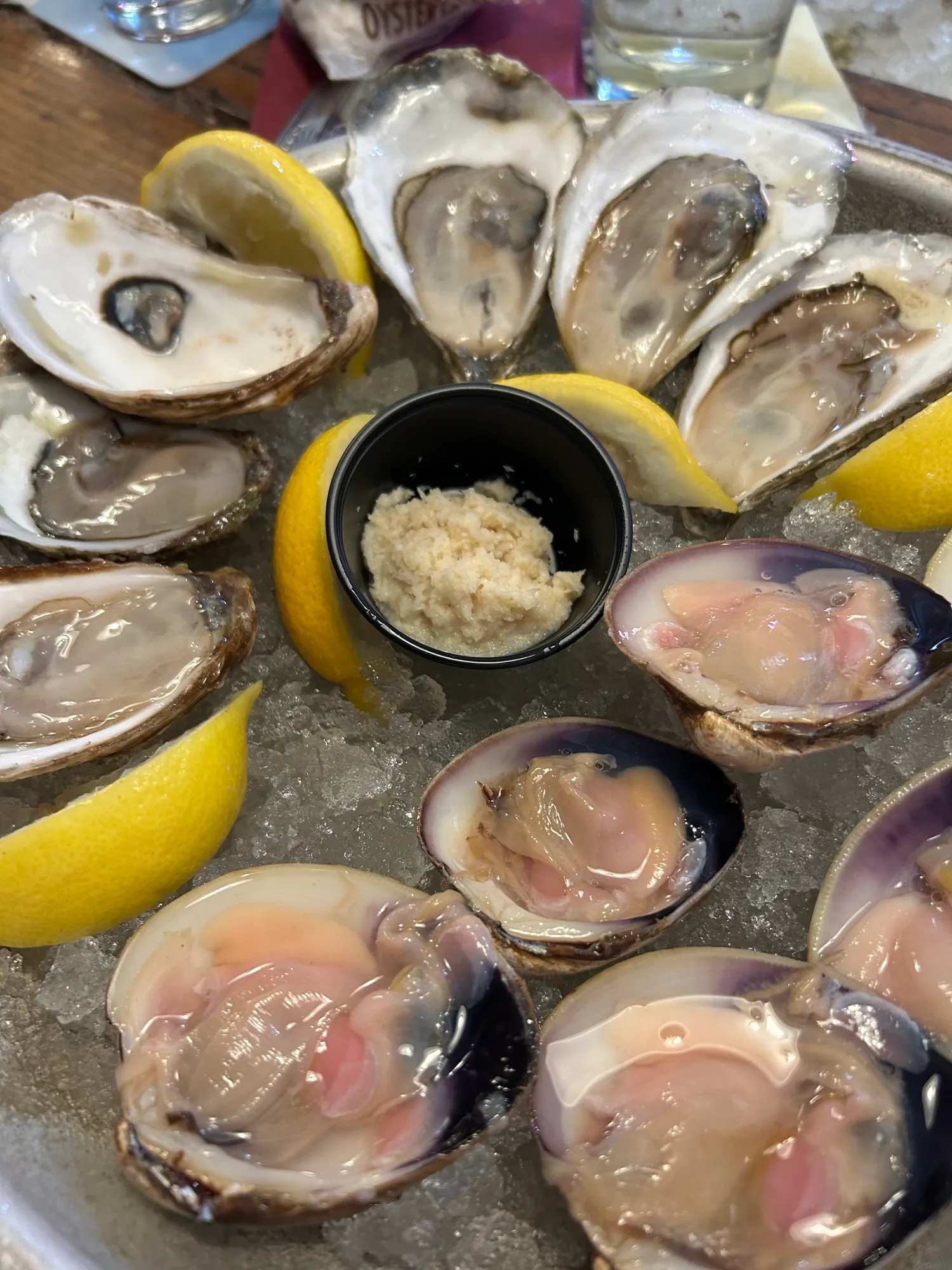 Prepared seafood at the counter